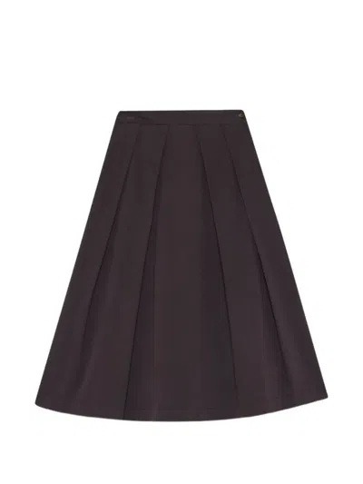 Ottod'ame High-waisted Skirt In Brown