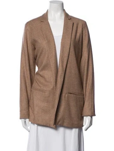 Pre-owned Ottod'ame Houndstooth Print Blazer In Brown
