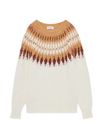 Ottod'ame Jacquard Sweater In Neutral