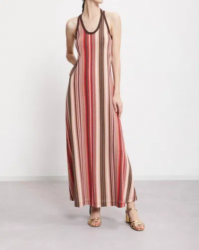 Ottod'ame Knit Printed Maxi Dress In Lampone