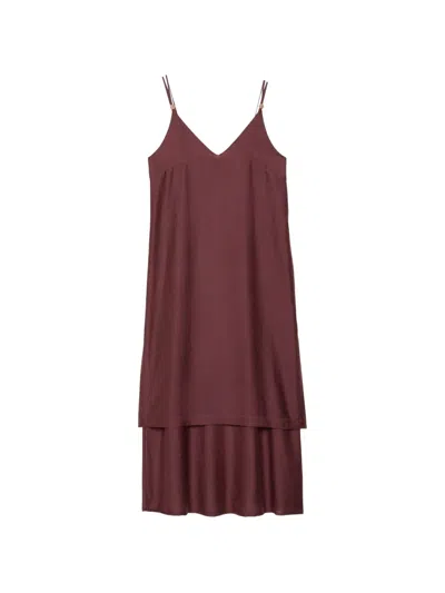 Ottod'ame Layered Spaghetti-strap Dress In Red