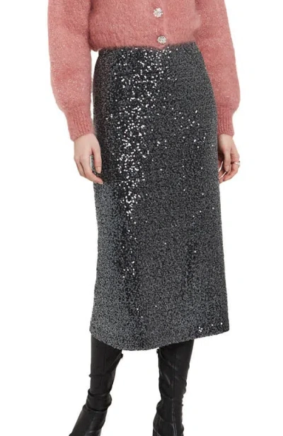 Ottod'ame Longuette Skirt With Sequins In Black