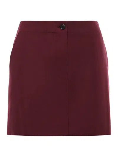 Ottod'ame Chino-cut Mini Skirt In Burgundy