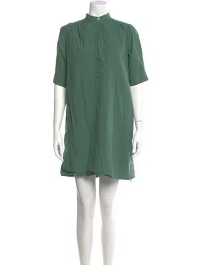 Pre-owned Ottod'ame Mock Neck Mini Dress In Green