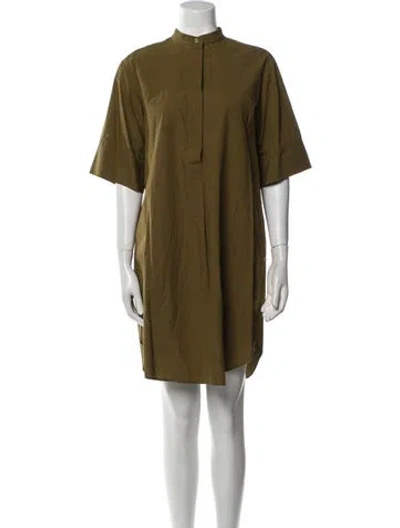 Pre-owned Ottod'ame Mock Neck Mini Dress In Green