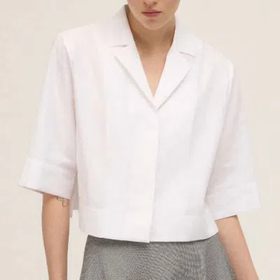 Ottod'ame Notch Lapel Shirt In Bianco In White