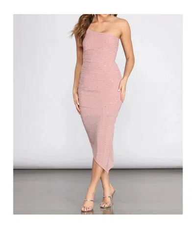 Ottod'ame One Shoulder Dress In Pink