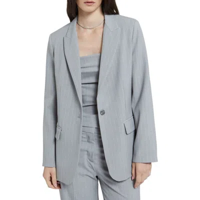 Ottod'ame One-button Pinstriped Jacked In Gray