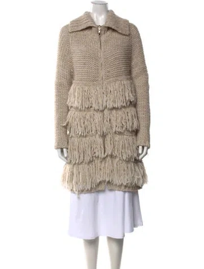 Pre-owned Ottod'ame Open Front Sweater In Neutrals