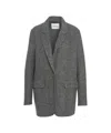 Ottod'ame Oversized Blazer With Herringbone Pattern And Structured Texture In Gray