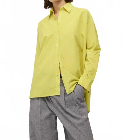 Ottod'ame Oversized Button Down Shirt In Chartreuse In Yellow