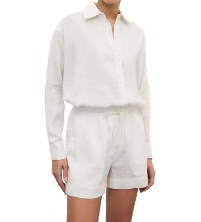Ottod'ame Oversized Linen Lurex Top In White