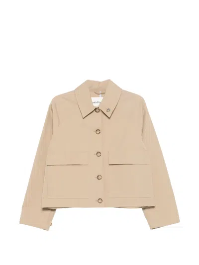 Ottod'ame Patch-pocket Buttoned Jacket In Brown