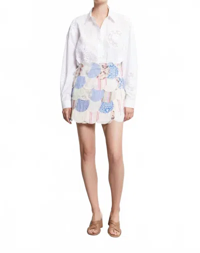 Ottod'ame Patchwork Mini Skirt In Multi Color