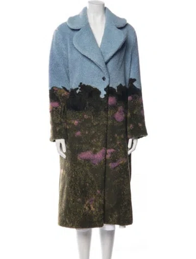 Pre-owned Ottod'ame Patterned Coat In Blue