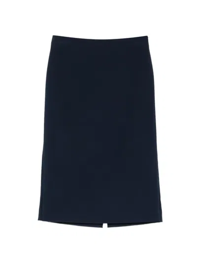 Ottod'ame Pencil Midi Skirt In Blue