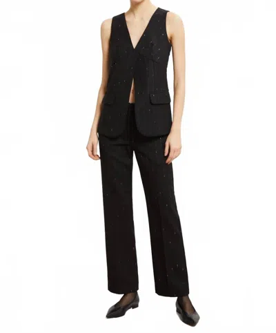 Ottod'ame Pinstripes Straight Trousers In Black