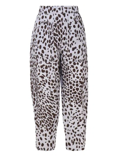 Ottod'ame Pocket-detail Dalmatian-print Trousers In Multi