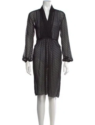 Pre-owned Ottod'ame Polka Dot Print Knee-length Dress In Black