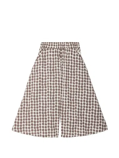 Ottod'ame Polka-dot Wide-leg Trousers In Neutral
