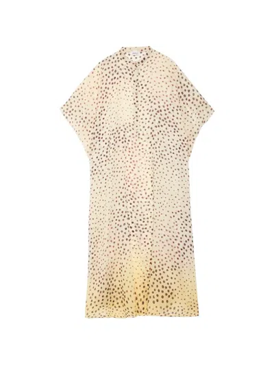 Ottod'ame Polka-dot-print Shirt Dress In Neutral