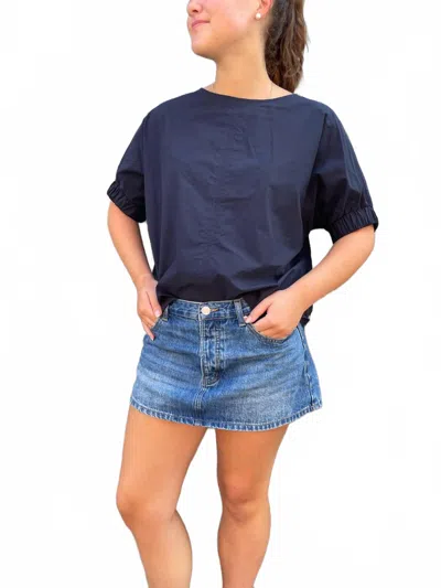 Ottod'ame Poplin Blouse In Night In Blue
