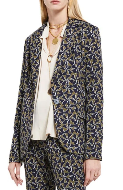 Ottod'ame Printed Fit Jacket In Blue