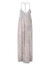 Ottod'ame Printed Halterneck Dress In Gray
