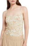 Ottod'ame Printed Jersey Top In Neutral