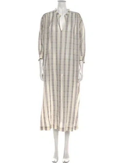 Pre-owned Ottod'ame Printed Long Dress In Neutral