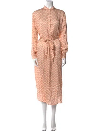 Pre-owned Ottod'ame Printed Long Dress In Pink