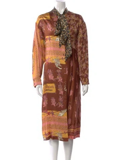 Pre-owned Ottod'ame Printed Long Dress W/ Tags In Multi