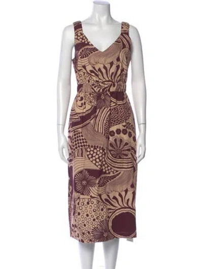 Pre-owned Ottod'ame Printed Midi Length Dress In Multi