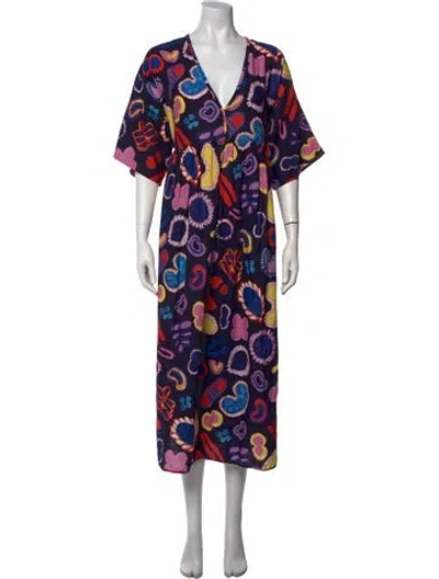 Pre-owned Ottod'ame Printed Midi Length Dress In Multicolor