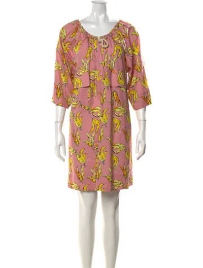 Pre-owned Ottod'ame Printed Mini Dress In Pink