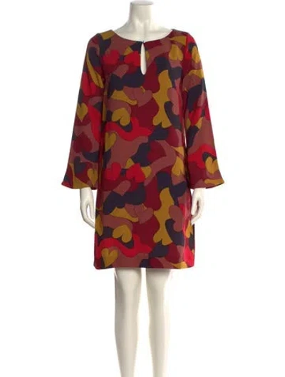 Pre-owned Ottod'ame Printed Mini Dress In Red