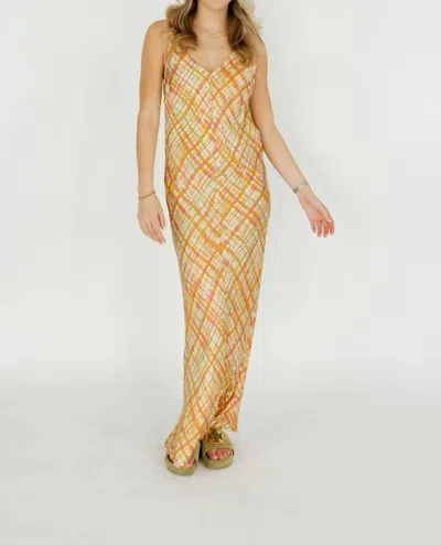 Ottod'ame Printed Viscose Dress In Zafferano In Yellow