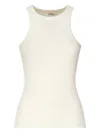 Ottod'ame Ribbed Sleeveless Tank Top In Neutral