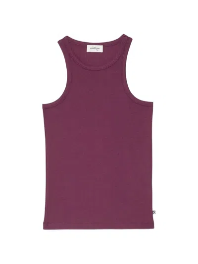 Ottod'ame Ribbed-knit Tank Top In Purple