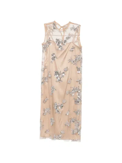 Ottod'ame Sequin-embellished Midi Dress In Gray