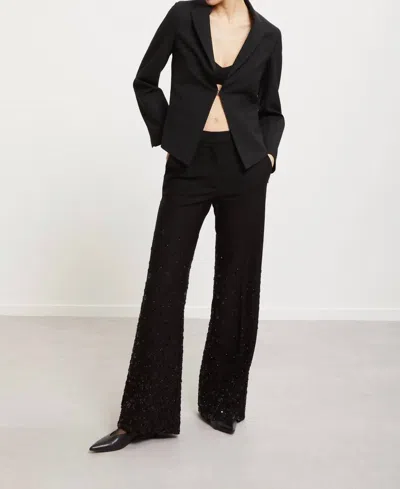 Ottod'ame Sequins Palazzo Trousers In Black