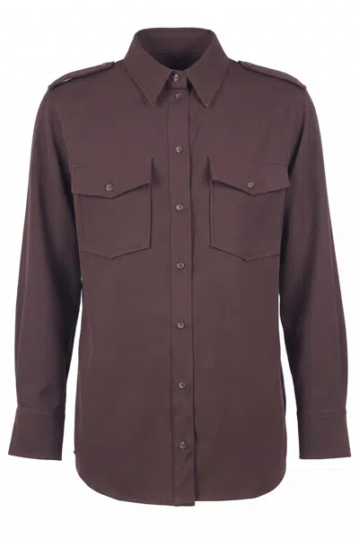 Ottod'ame - Shirt - 480354 - Cacao In Burgundy