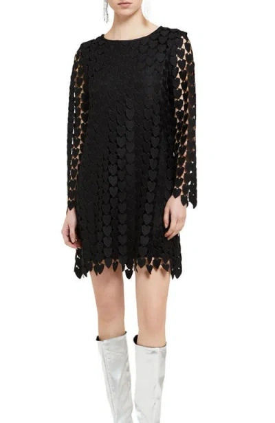 Ottod'ame Short Dress With 3d Effect In Black