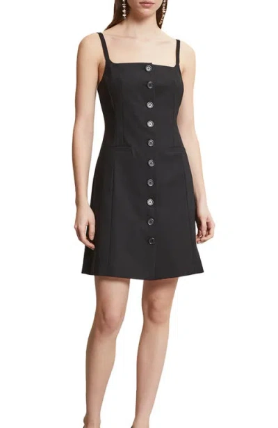 Ottod'ame Short Dress With Buttons In Black