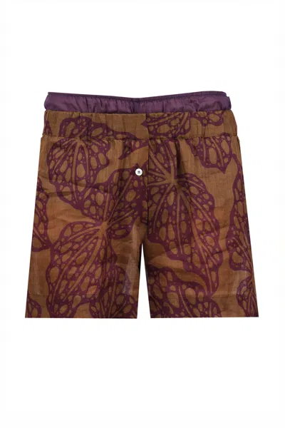 Ottod'ame - Shorts - 470785 - Green/viola In Brown