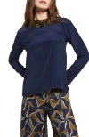 Ottod'ame Silk-blend Blouse In Blue