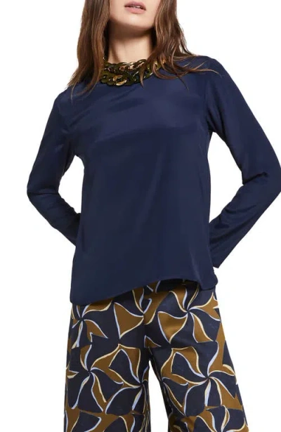 Ottod'ame Silk-blend Blouse In Blue