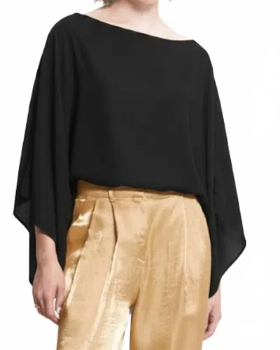 Ottod'ame Silk Blend Flowy Blouse In Black