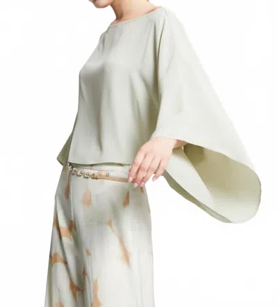 Ottod'ame Silk Blend Flowy Blouse In Steel In Neutral