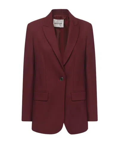 Ottod'ame Single-breasted Blazer In Burgundy